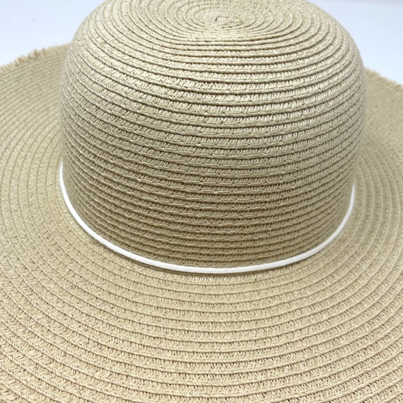 Cappelli Straworld Tan Straw Sunhat With White Tassel One Size New - Picture 4 of 9
